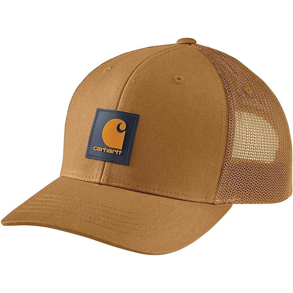 imageCarhartt Mens Rugged Flex Twill MeshBack Logo Patch CapCarhartt BrownHoneycomb