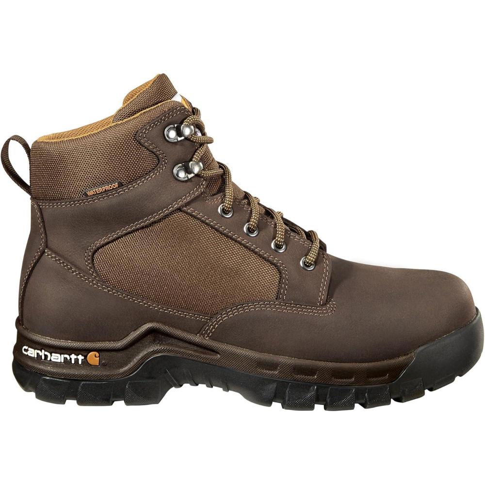 imageCarhartt Mens Rugged Flex Waterproof 6quot Soft Toe Work BootChocolate Brown Oil Tanned