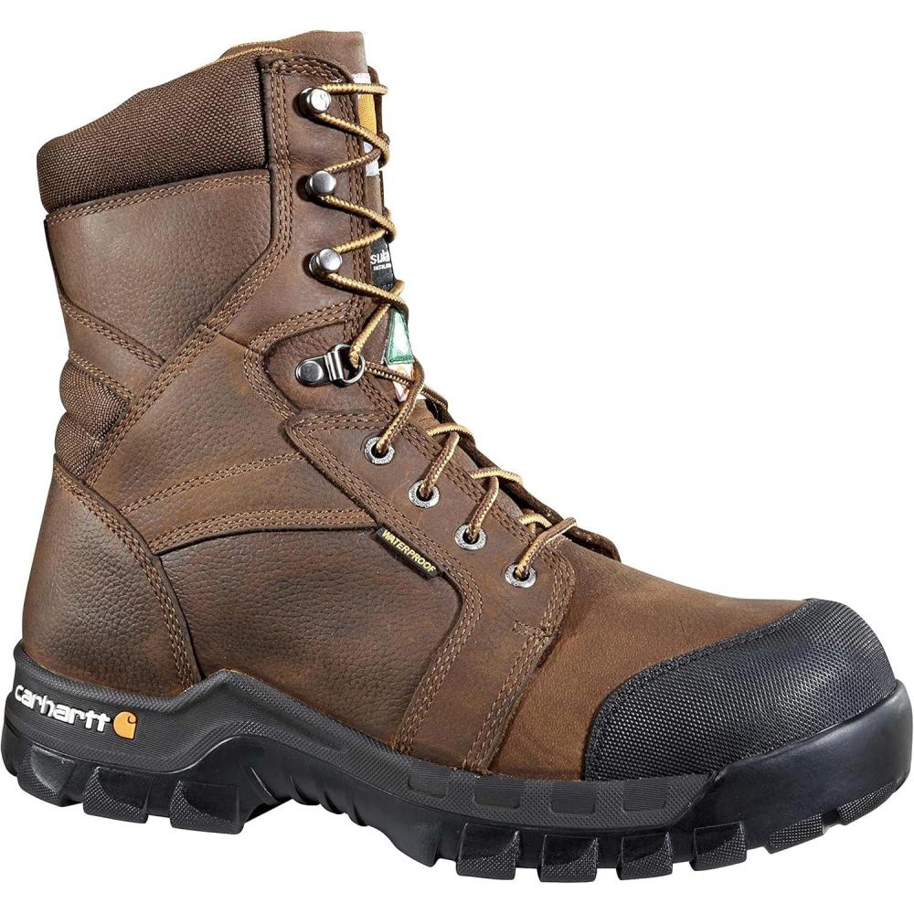 imageCarhartt Mens Rugged Flex Waterproof Insulated BootsDark Brown Oil Tanned