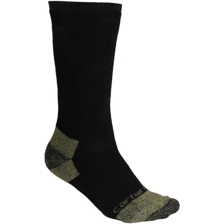 imageCarhartt Mens SB5552M Midweight Cotton Blend Steel Toe Boot Sock 2PackCarhartt Black