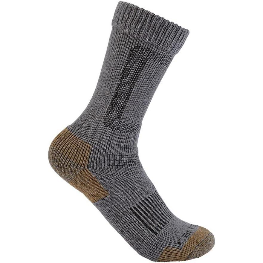 imageCarhartt Mens SB5780M Heavyweight Wool Blend Steel Toe Boot SockHeather Gray