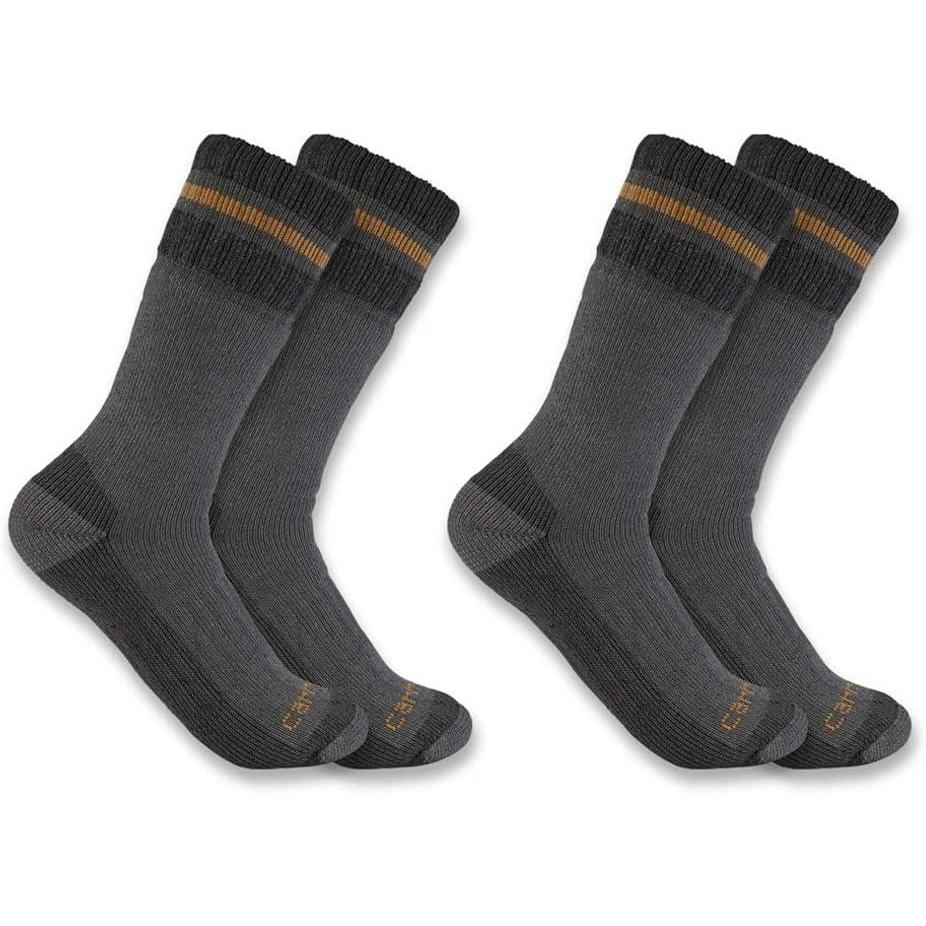 imageCarhartt Mens SB7742M Heavyweight SyntheticWool Blend Boot Sock 2PackGrey