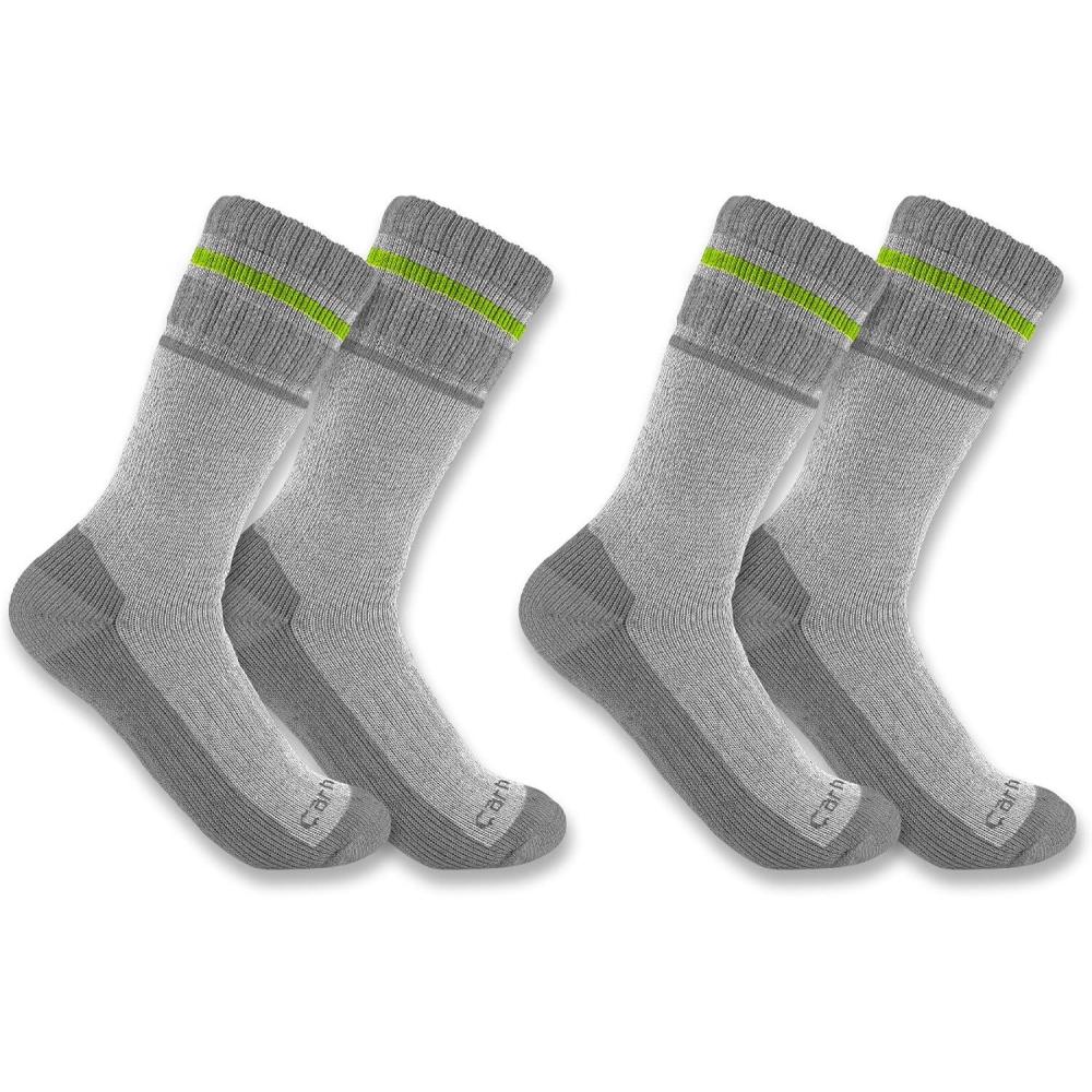 imageCarhartt Mens SB7742M Heavyweight SyntheticWool Blend Boot Sock 2PackHeather Gray