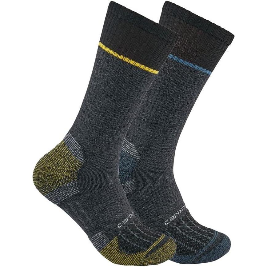 imageCarhartt Mens SC0012M Force Midweight Steel Toe Crew Sock 2PackBlack