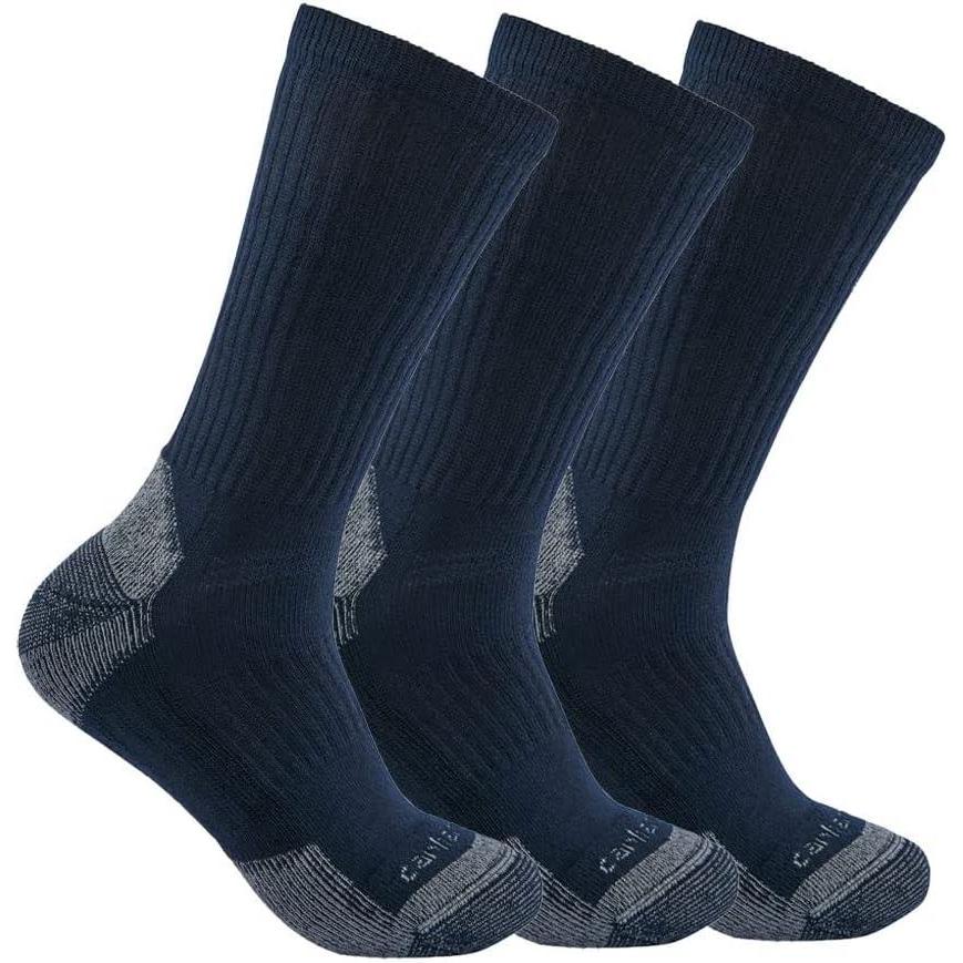 imageCarhartt Mens SC6203M Midweight Cotton Blend Crew Sock 3PackNavy