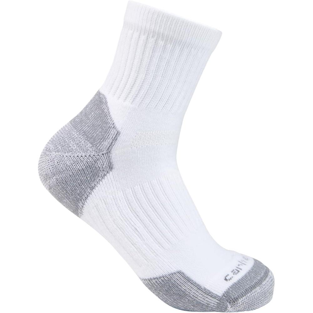 imageCarhartt Mens SQ6103M Lightweight Cotton Blend Quarter Sock 3PackWhite