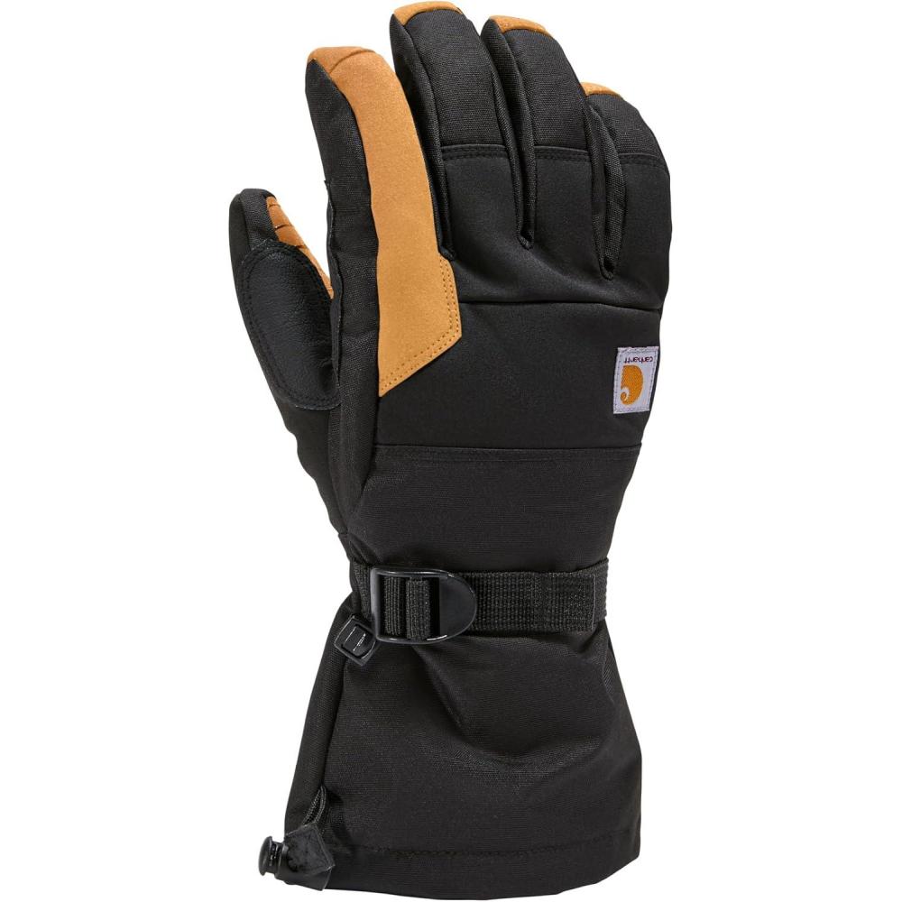 imageCarhartt Mens Storm Defender Insulated Gauntlet Glove Liner ComboBlack Dark Grey Barley