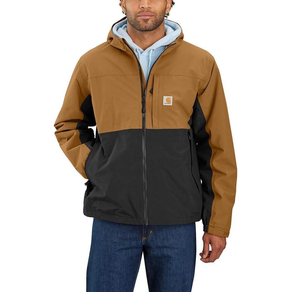 imageCarhartt Mens Storm Defender Relaxed Fit Lightweight Packable JacketCarhartt BrownBlack