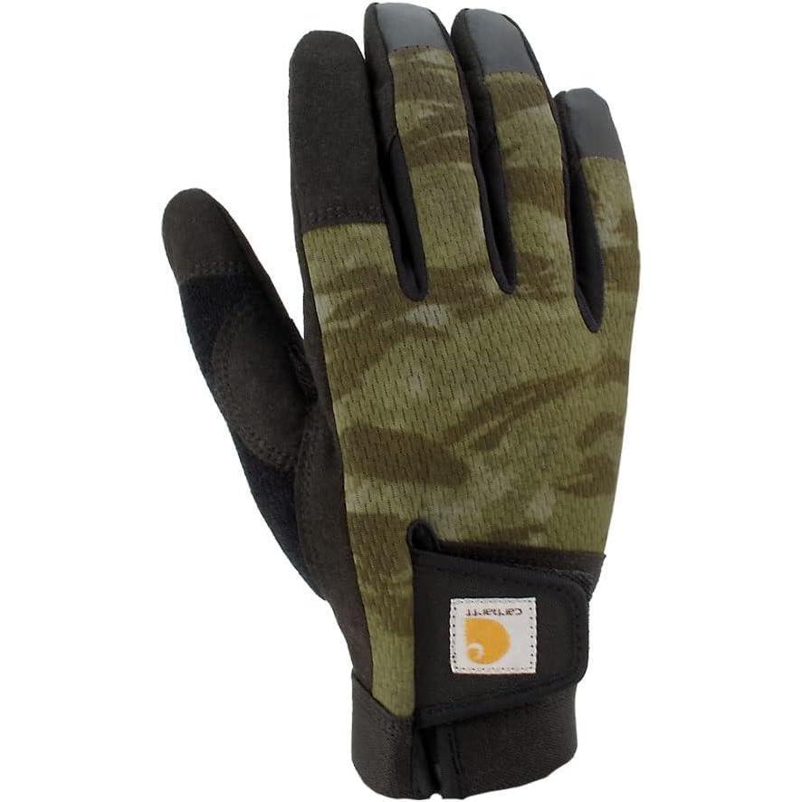 imageCarhartt Mens Synthetic Leather High Dexterity Touch Sensitive Secure Cuff GloveBasil Blind Fatigue Camo
