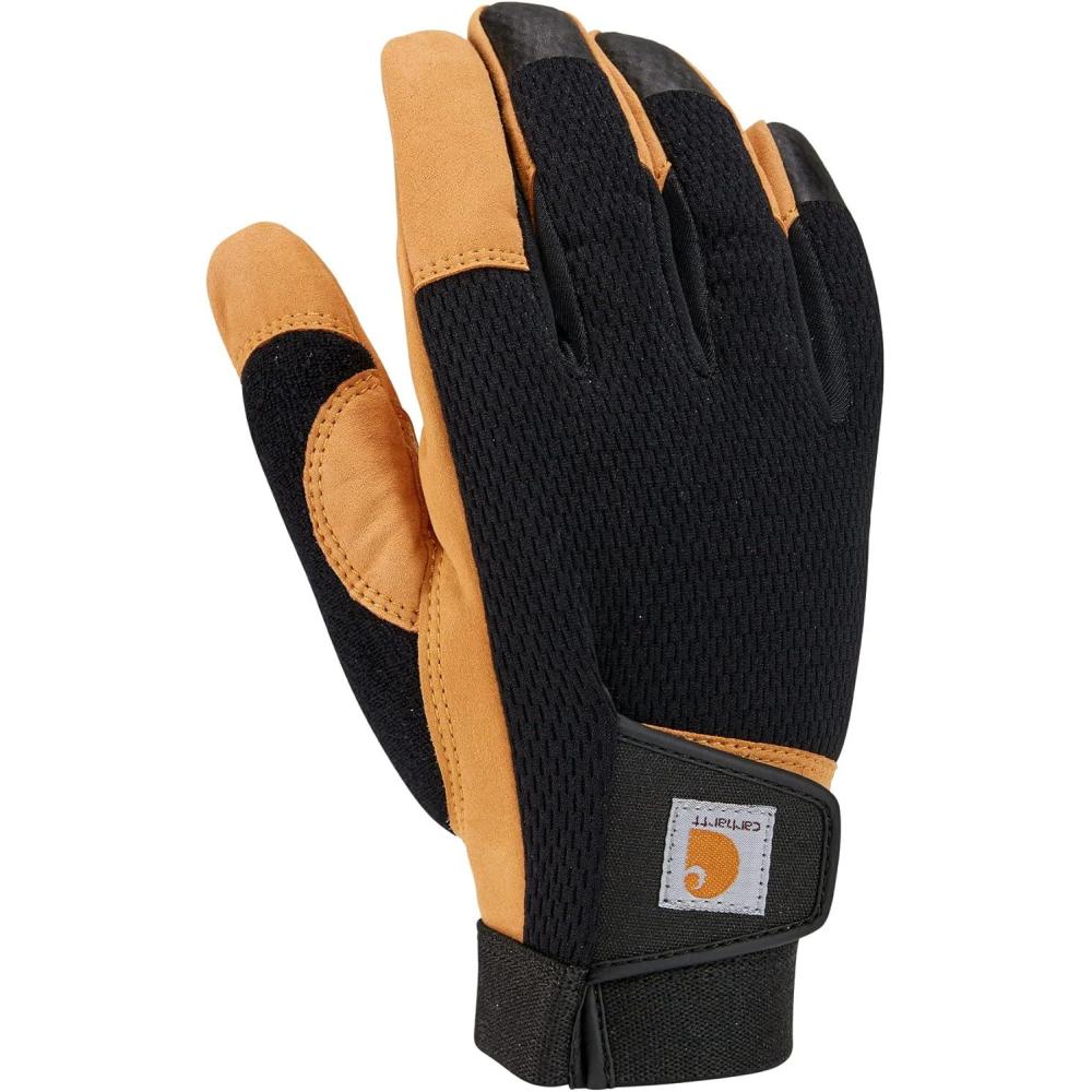 imageCarhartt Mens Synthetic Leather High Dexterity Touch Sensitive Secure Cuff GloveBlack Barley