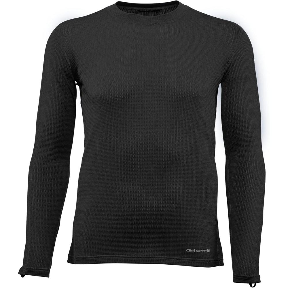 imageCarhartt Mens UL0171M Force Lightweight Stretch Grid Base Layer CrewnBlack