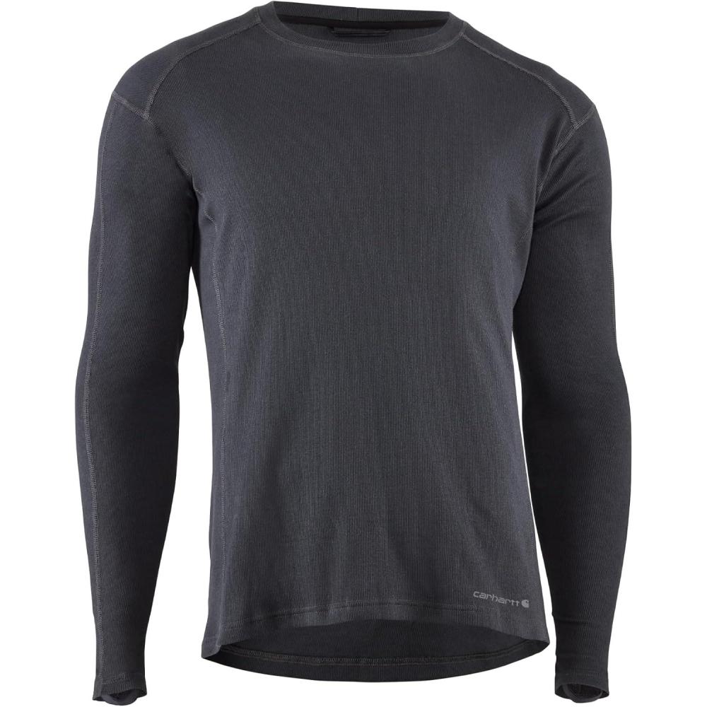 imageCarhartt Mens UM0269M Midweight Cotton Rib Base Layer CrewneckBlack