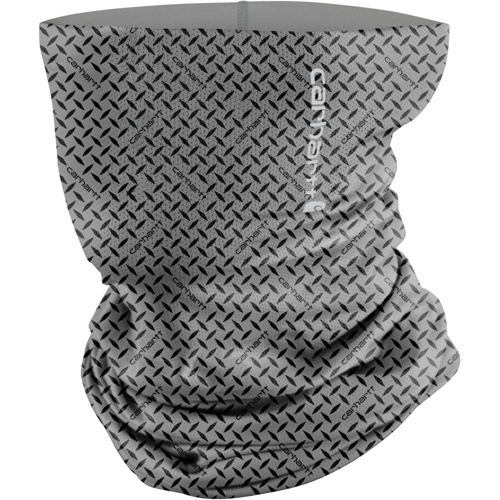 imageCarhartt Mens UP0252U Force Lightweight Cooling Neck GaiterSteel Plate Printgrey CloudBlack