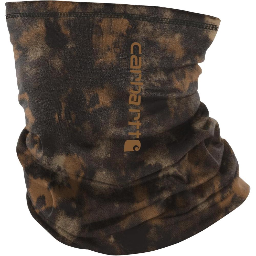 imageCarhartt Mens UP0258U Force Heavyweight Neck GaiterWatercolor Camo PrintbrownDark Brown
