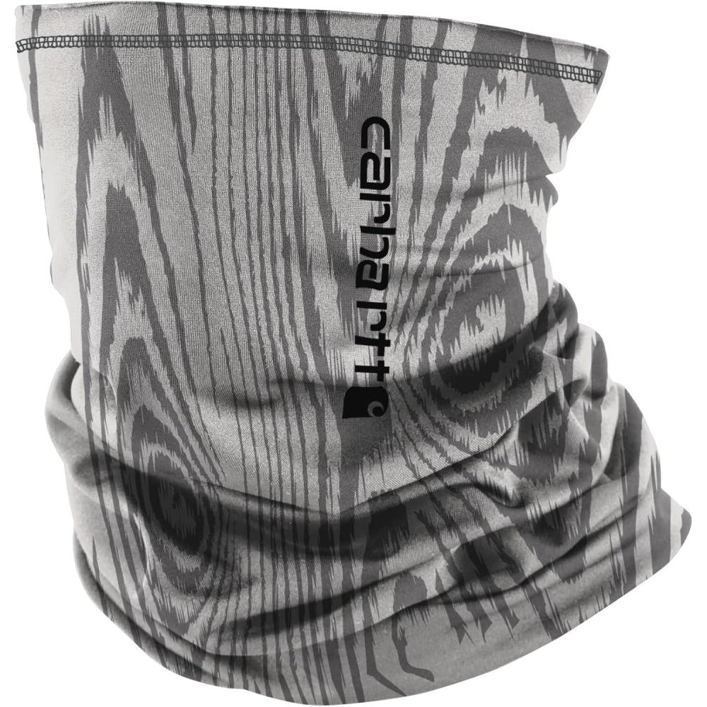 imageCarhartt Mens UP0258U Force Heavyweight Neck GaiterWoodgrain Printlight GreyGrey Cloud
