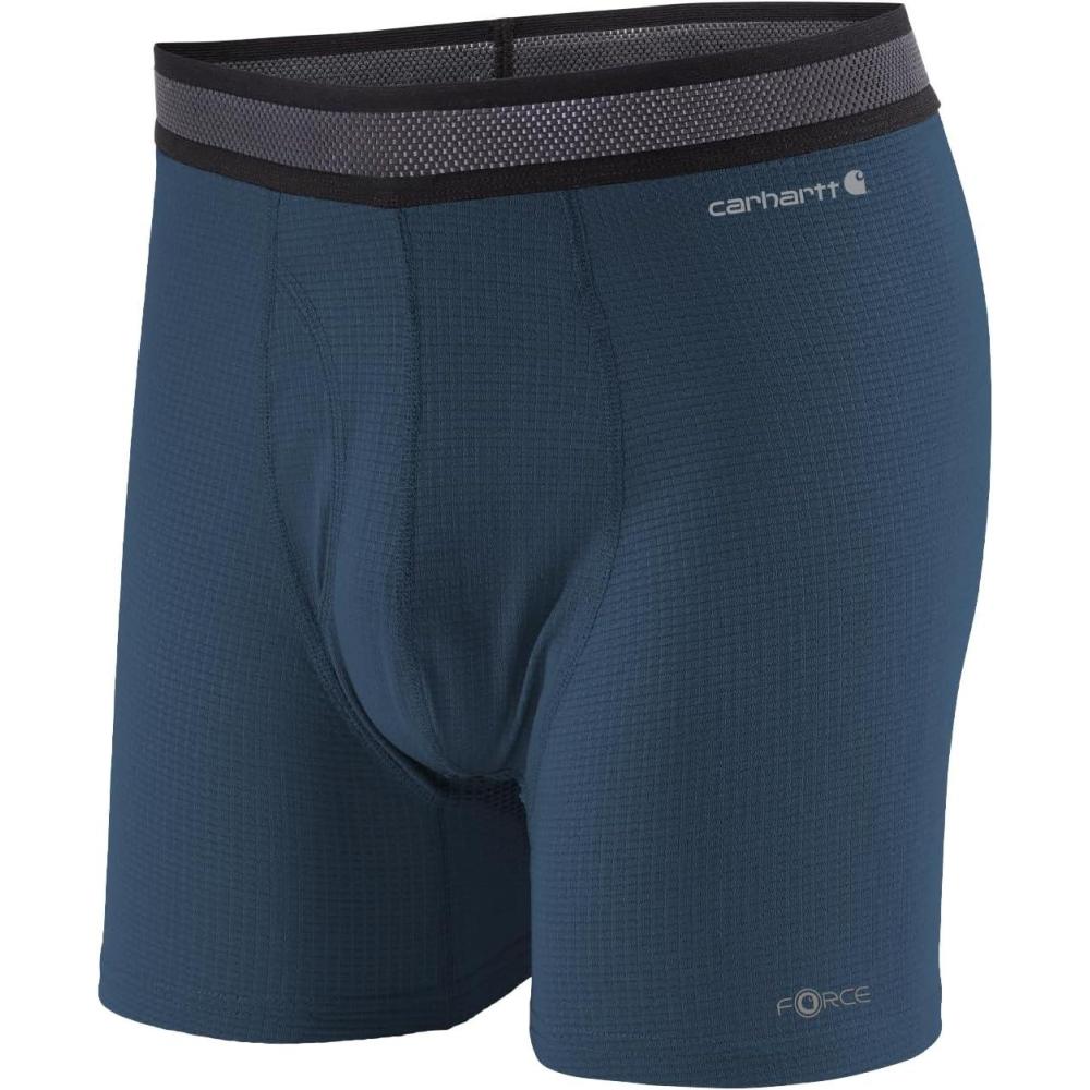 imageCarhartt Mens UU0250M Force Stretch Grid 5quot Boxer BriefDark Blue