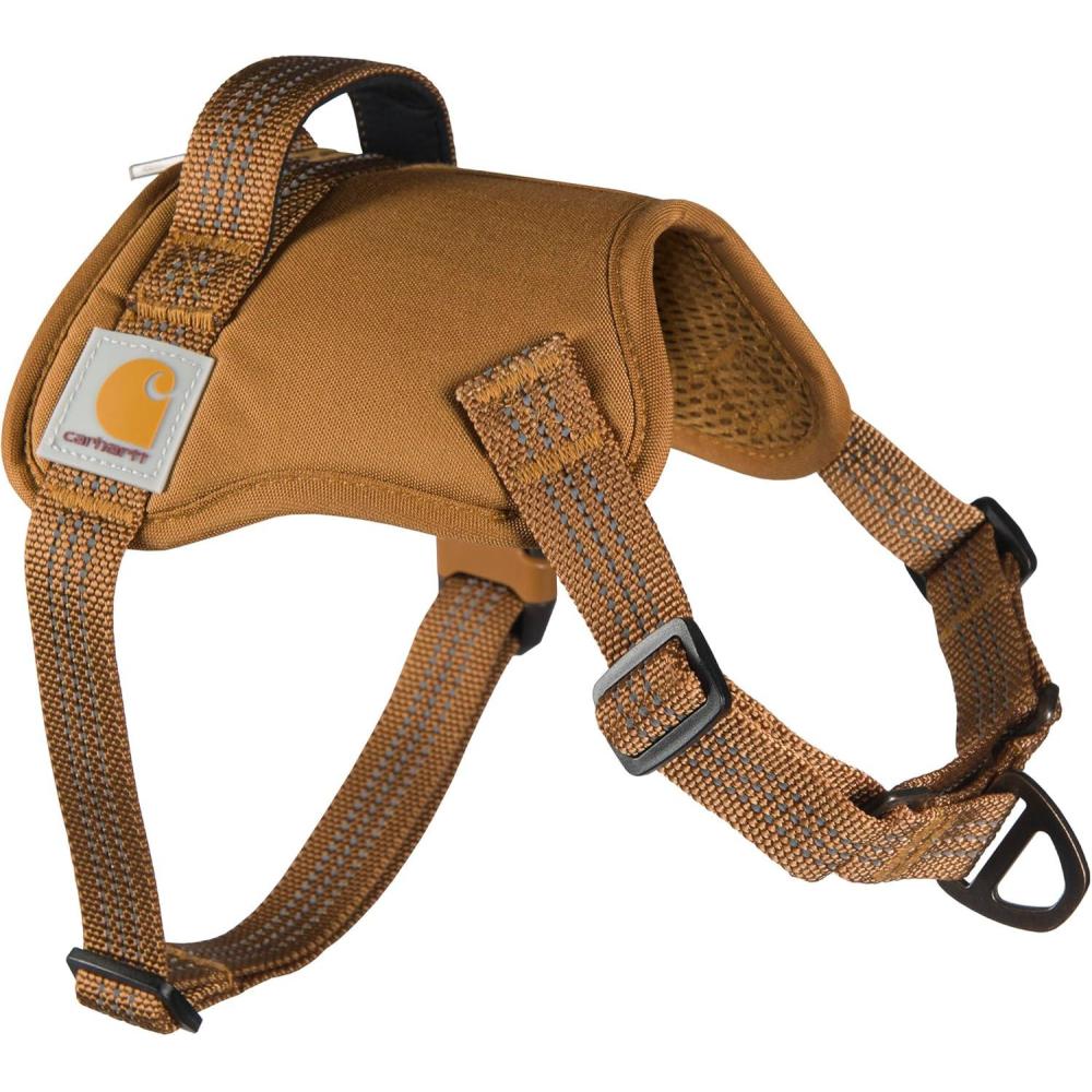 imageCarhartt Nylon Duck No Pull Dog Harness Fully Adjustable Dog Harness with Quick Control Handle and Reflective Accents Carhartt Brown LargeCarhartt Brown