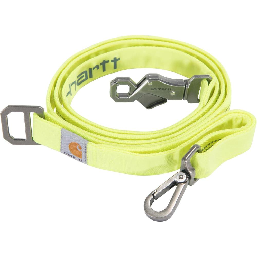 imageCarhartt Pet Durable Nylon Duck Leashes for Dogs Reflective Stitching for Visibility Blanket Stripe One SizeBrite Lime Nylon Canvas Webbing