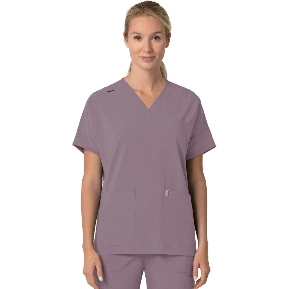 imageCarhartt Scrubs C13110 Womens Force CrossFlex Modern Fit Oversized VLavender Mist