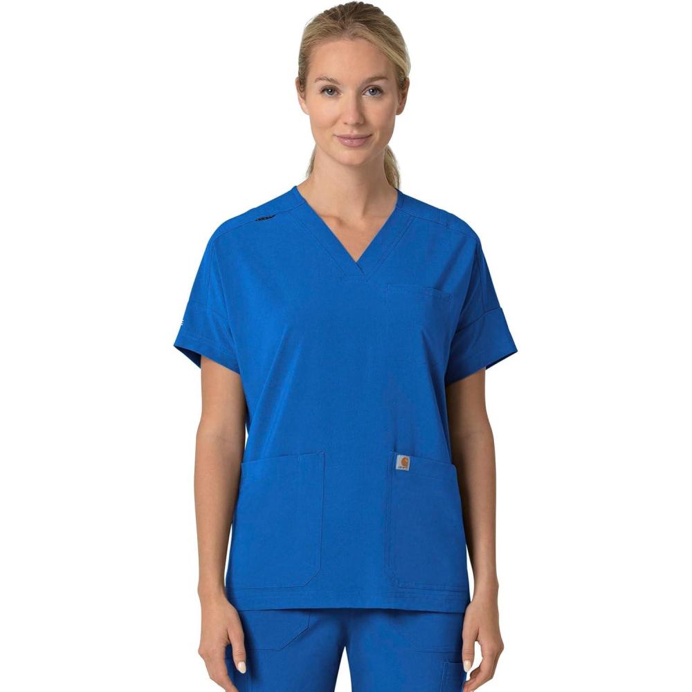 imageCarhartt Scrubs C13110 Womens Force CrossFlex Modern Fit Oversized VRoyal Blue