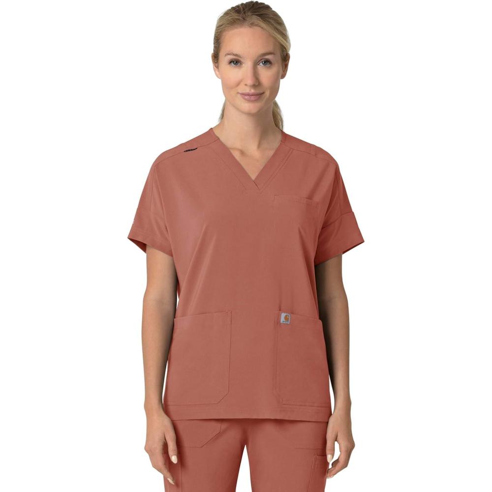 imageCarhartt Scrubs C13110 Womens Force CrossFlex Modern Fit Oversized VWildrose