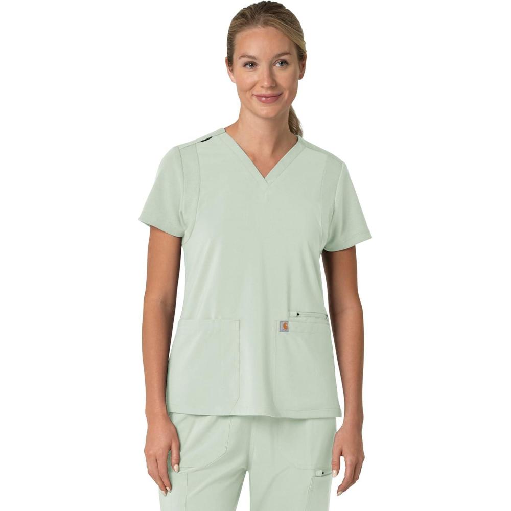 imageCarhartt Scrubs C13210 Womens Force CrossFlex Modern Fit Flex PanelBig Sky