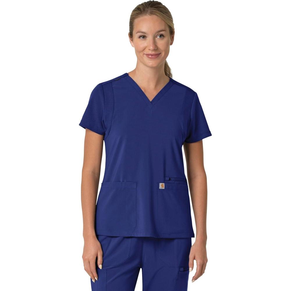 imageCarhartt Scrubs C13210 Womens Force CrossFlex Modern Fit Flex PanelGalaxy Blue