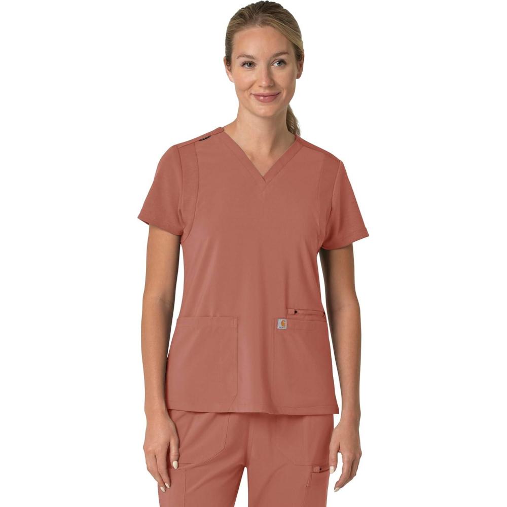 imageCarhartt Scrubs C13210 Womens Force CrossFlex Modern Fit Flex PanelWildrose