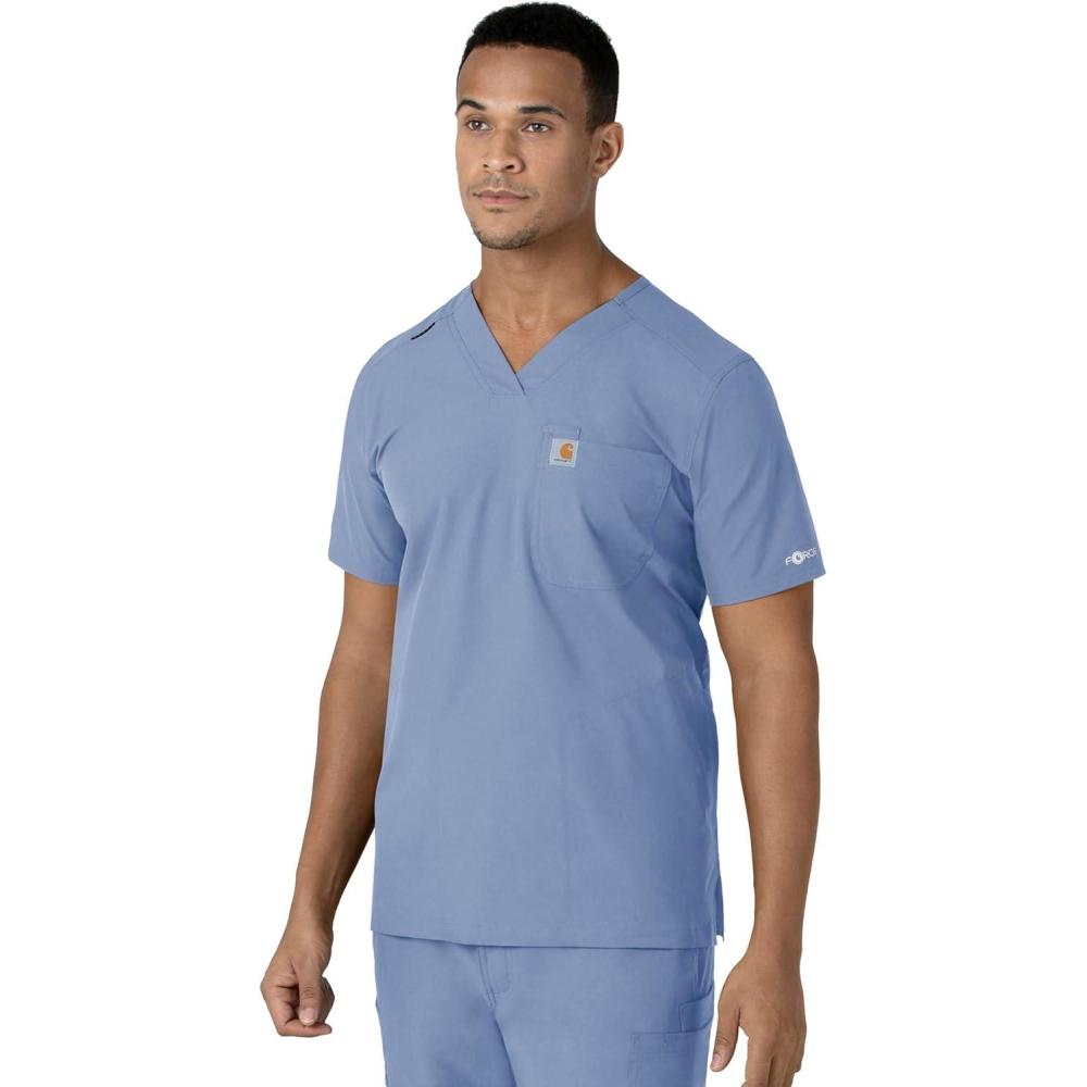 imageCarhartt Scrubs C16113 Force Modern Fit VNeck TopCeil Blue
