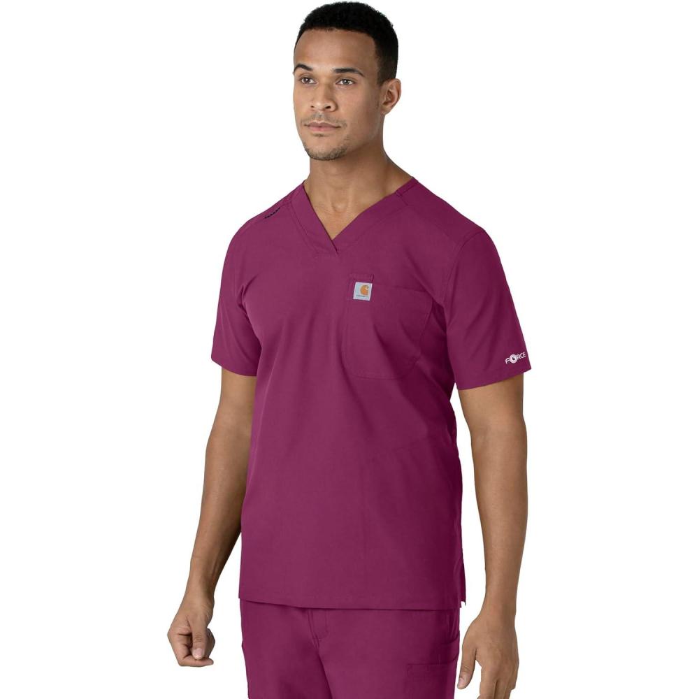 imageCarhartt Scrubs C16113 Force Modern Fit VNeck TopWine
