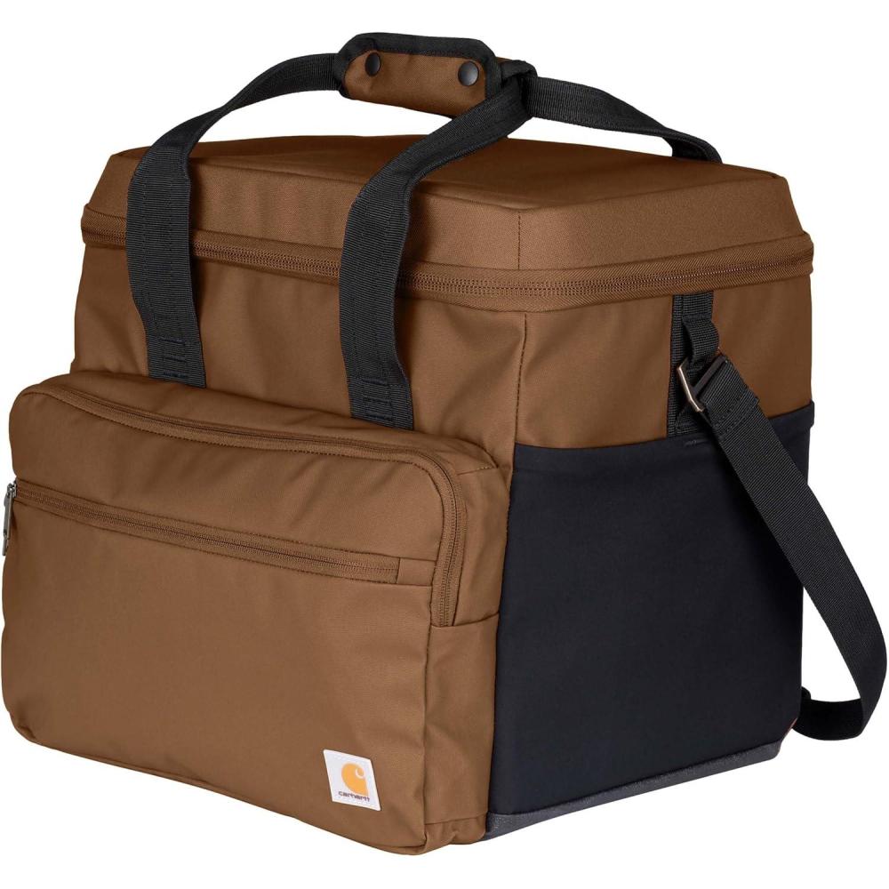 imageCarhartt Thick Foam Fully Insulated Cold Front Coolers Premium Ice Retention Durable Water Resistant Material WFront Zippered PocketOiled Walnut