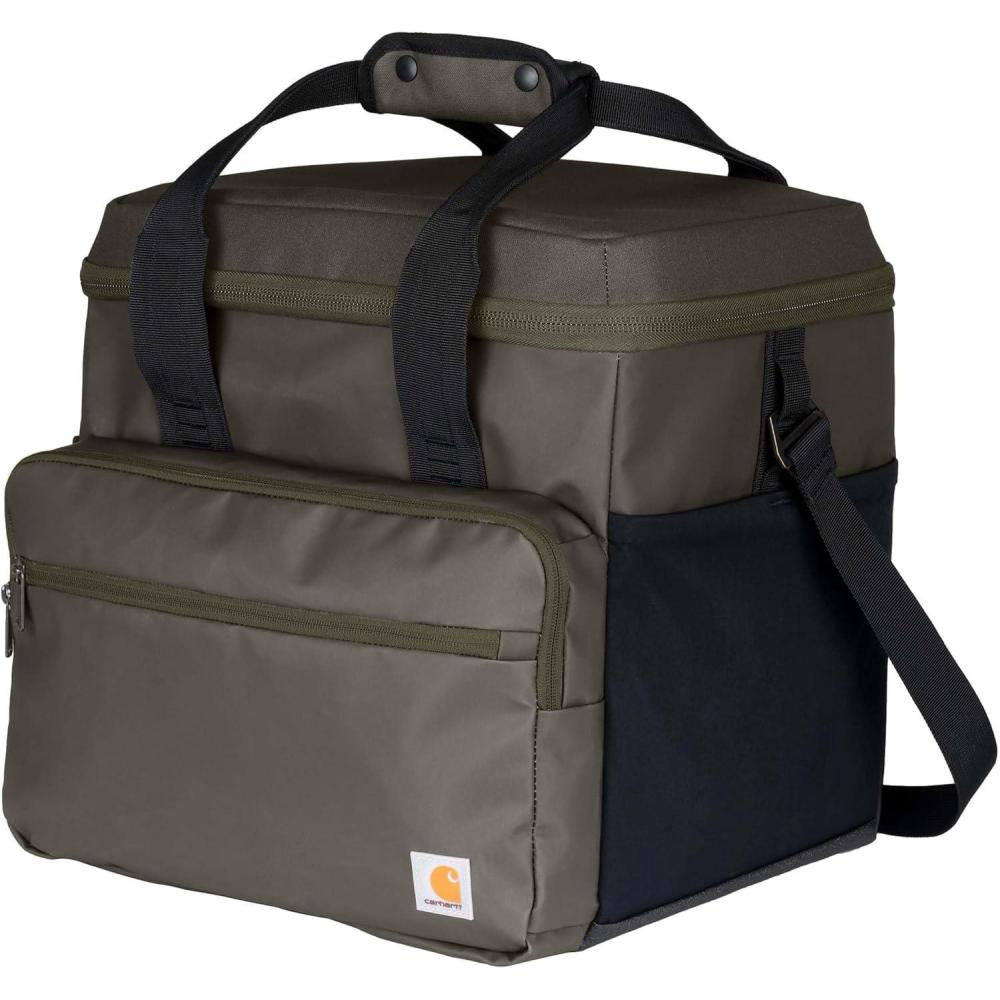 imageCarhartt Thick Foam Fully Insulated Cold Front Coolers Premium Ice Retention Durable Water Resistant Material WFront Zippered PocketTarmac