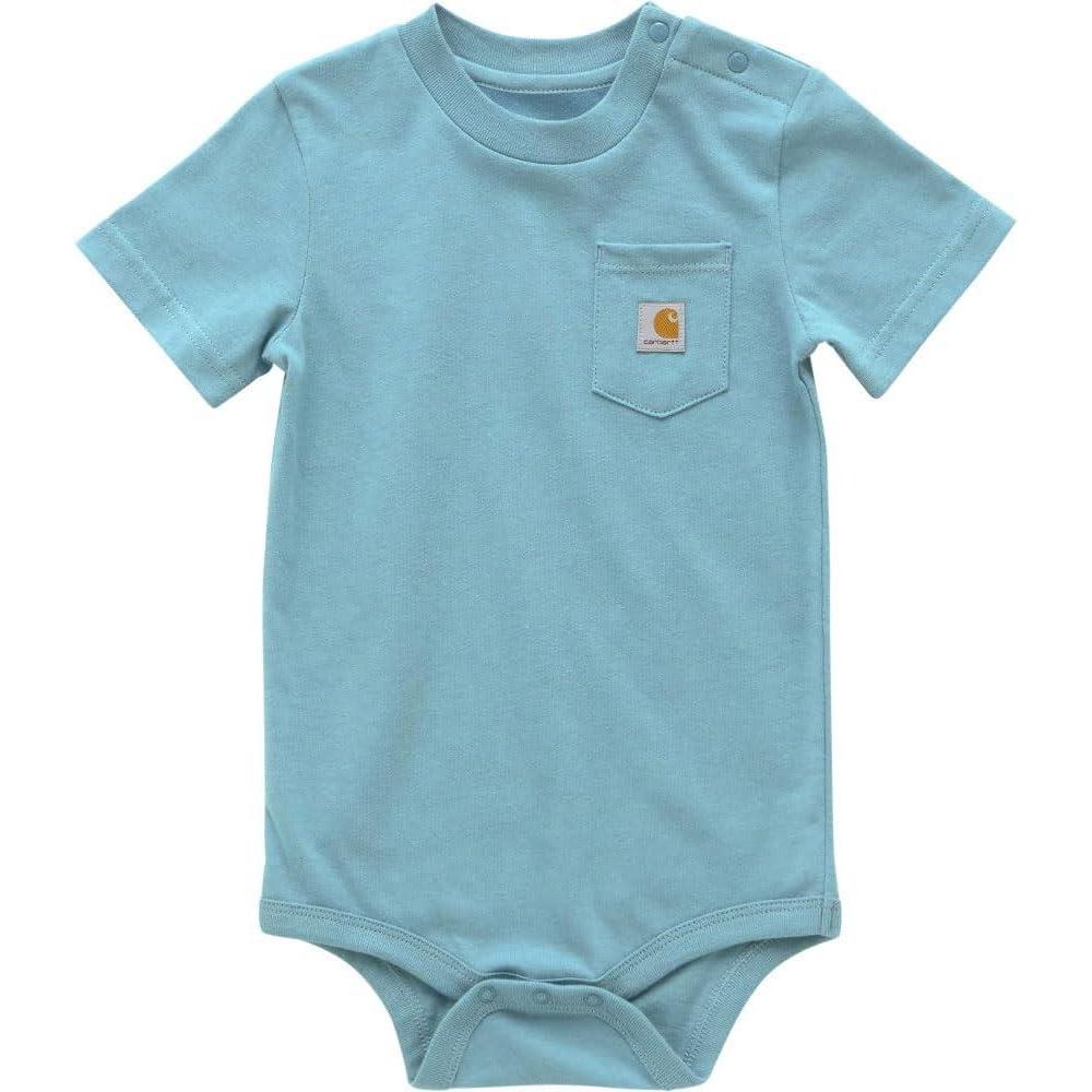 imageCarhartt Unisex Baby Shortsleeve Bodysuit Pocket TshirtAdriatic Blue
