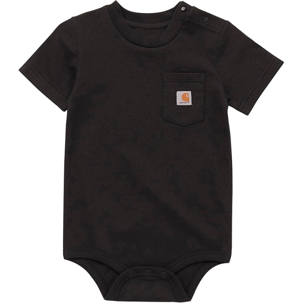 imageCarhartt Unisex Baby Shortsleeve Bodysuit Pocket TshirtCaviar Black