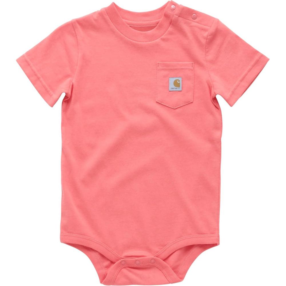 imageCarhartt Unisex Baby Shortsleeve Bodysuit Pocket TshirtDubarry Pink