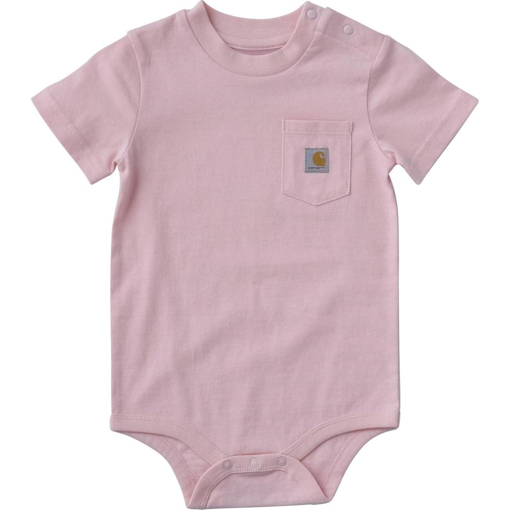 imageCarhartt Unisex Baby Shortsleeve Bodysuit Pocket TshirtRose Quartz