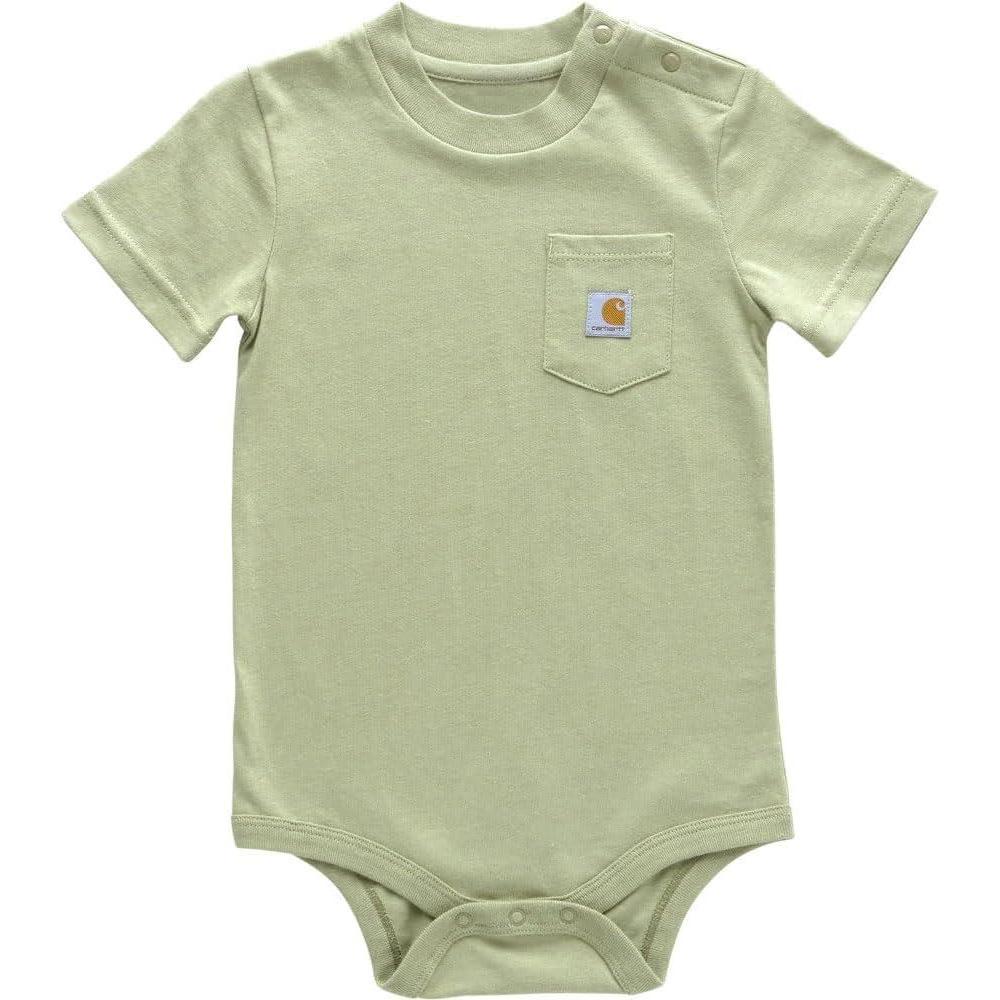 imageCarhartt Unisex Baby Shortsleeve Bodysuit Pocket TshirtTea Green