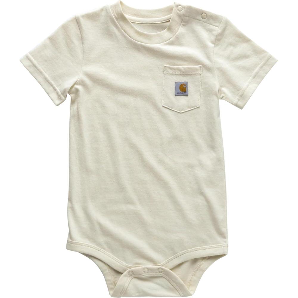 imageCarhartt Unisex Baby Shortsleeve Bodysuit Pocket TshirtTurtledove Beige