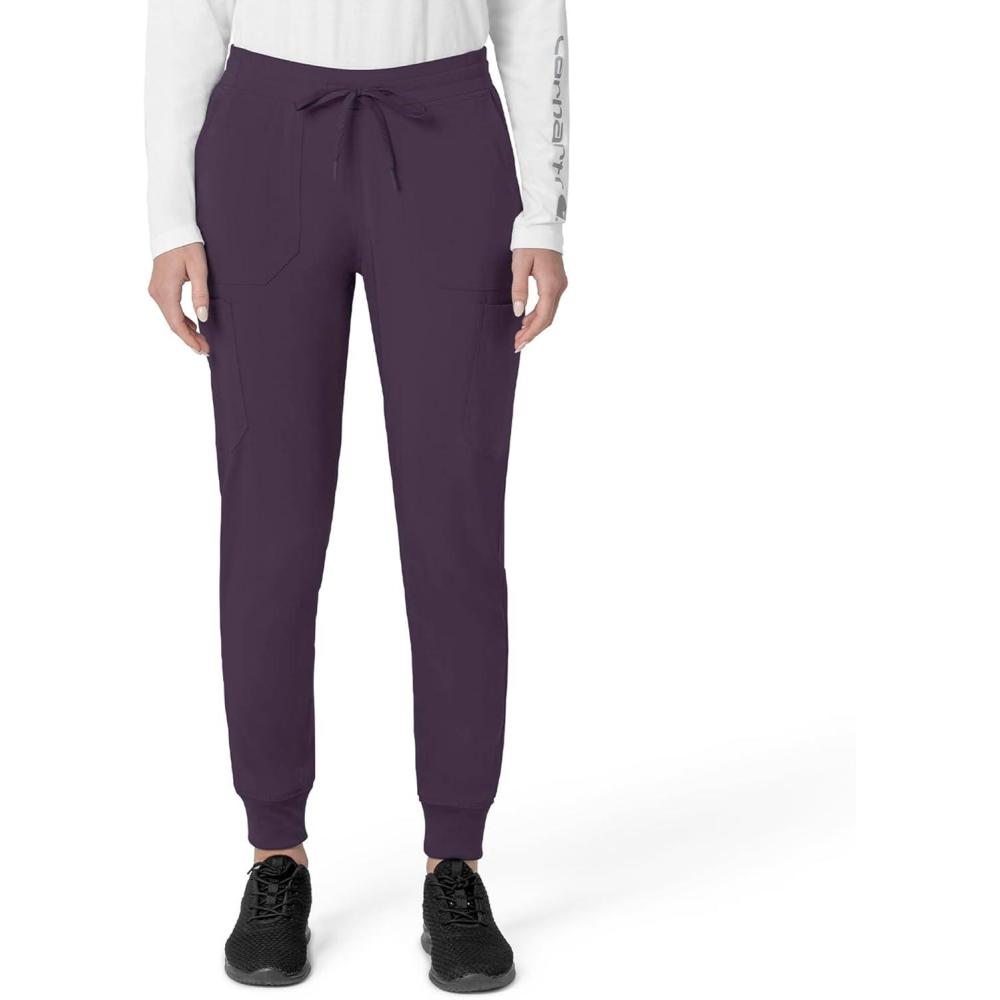imageCarhartt Womens Force CrossFlex Modern Fit Cargo Jogger Scrub PantsBlack Plum