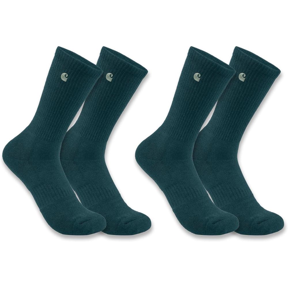 imageCarhartt Womens Force Midweight Crew Sock 2 PackGreenstone