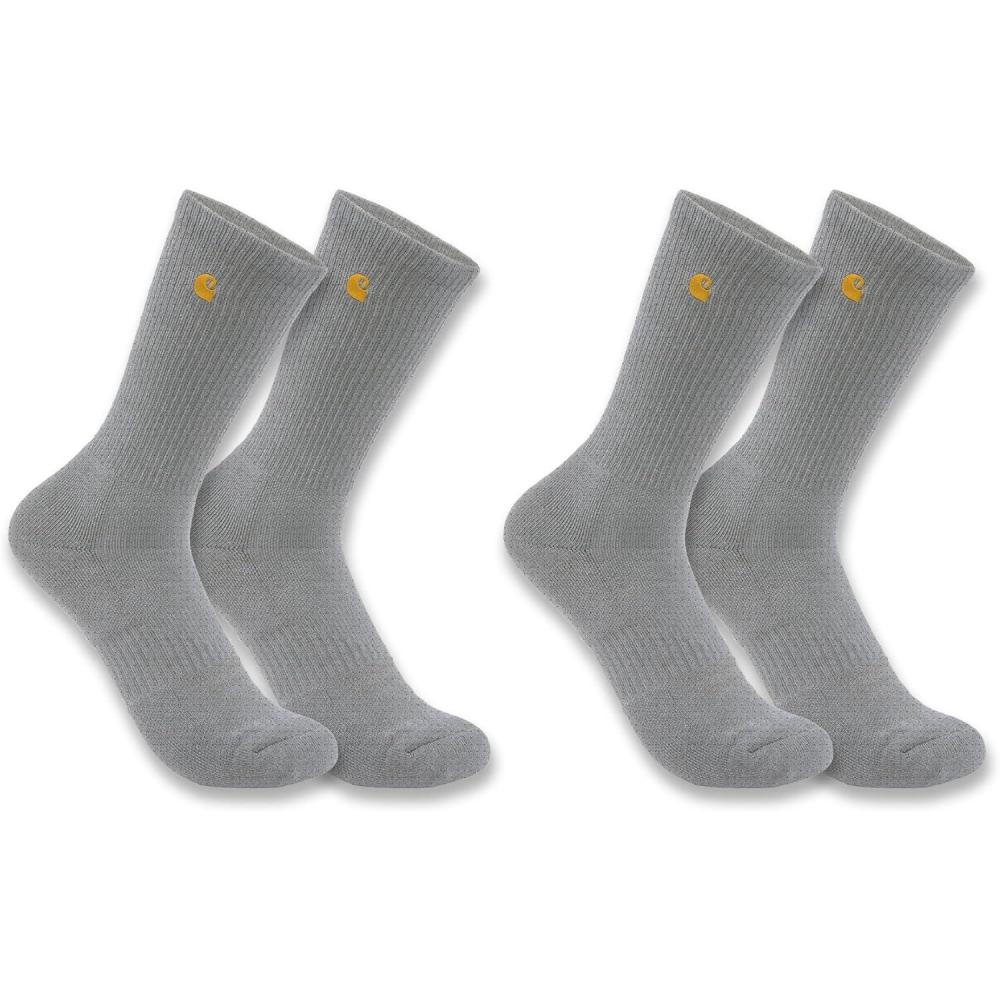 imageCarhartt Womens Force Midweight Crew Sock 2 PackHeather Grey