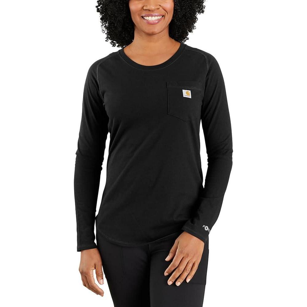 imageCarhartt Womens Force Relaxed Fit Midweight LongSleeve Pocket TShirtBlack