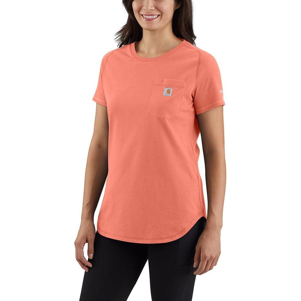 imageCarhartt Womens Force Relaxed Fit Midweight Pocket TShirtApricot Cider