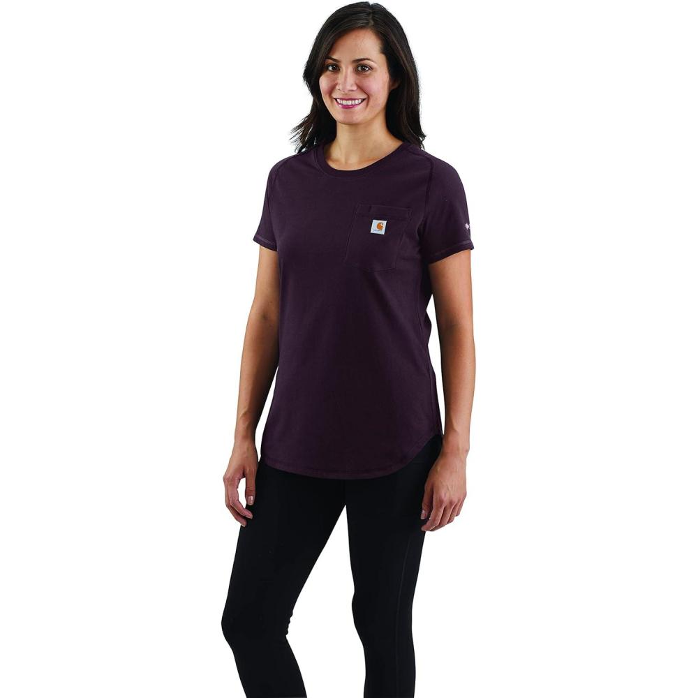 imageCarhartt Womens Force Relaxed Fit Midweight Pocket TShirtBlackberry