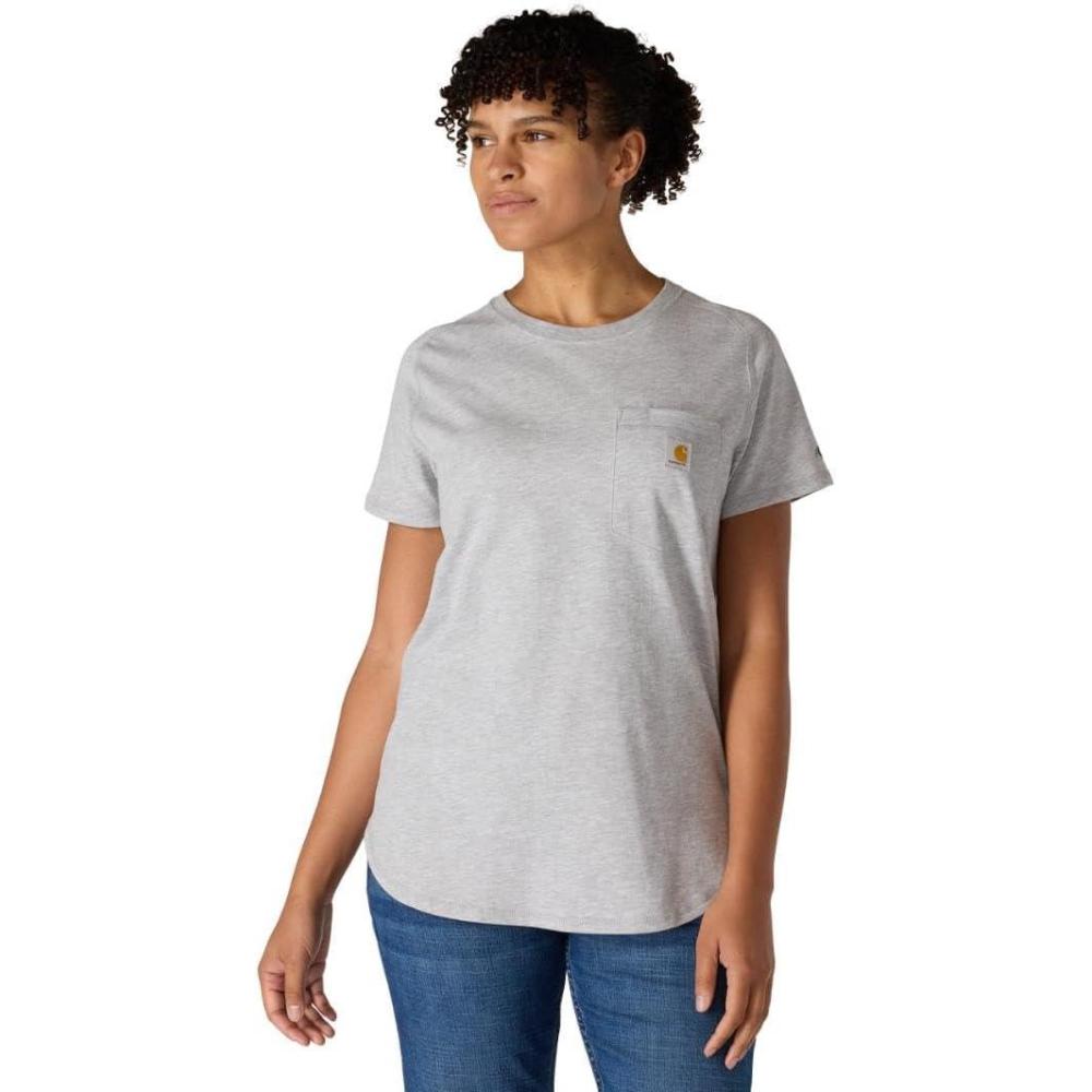 imageCarhartt Womens Force Relaxed Fit Midweight Pocket TShirtHeather Grey