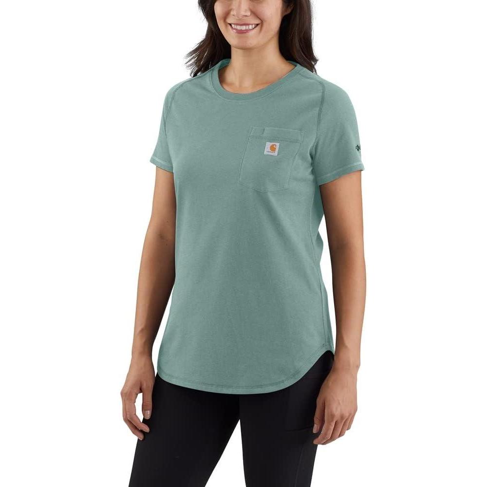imageCarhartt Womens Force Relaxed Fit Midweight Pocket TShirtSucculent Heather