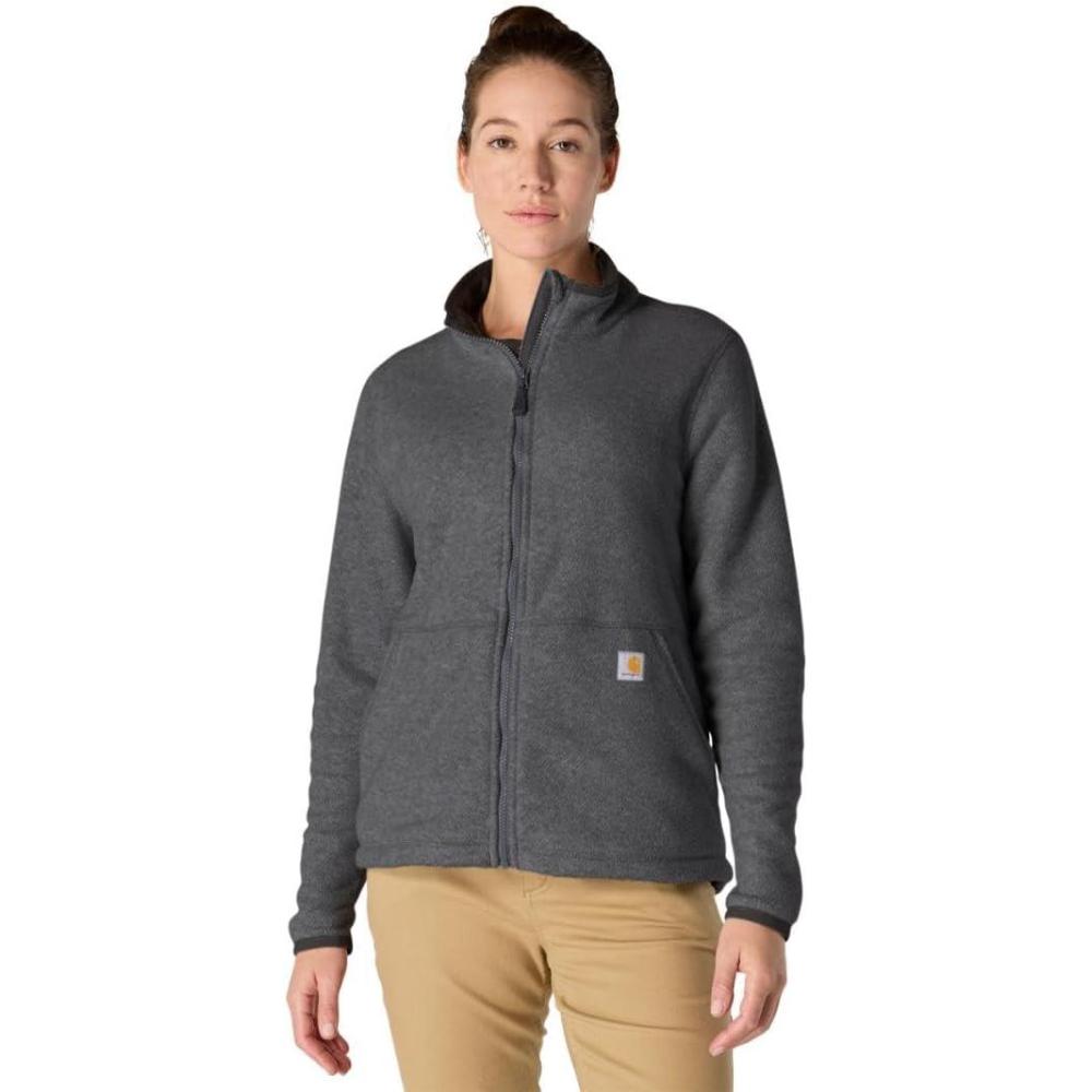 imageCarhartt Womens FullZip Relaxed Fit Fleece JacketCarbon Heather