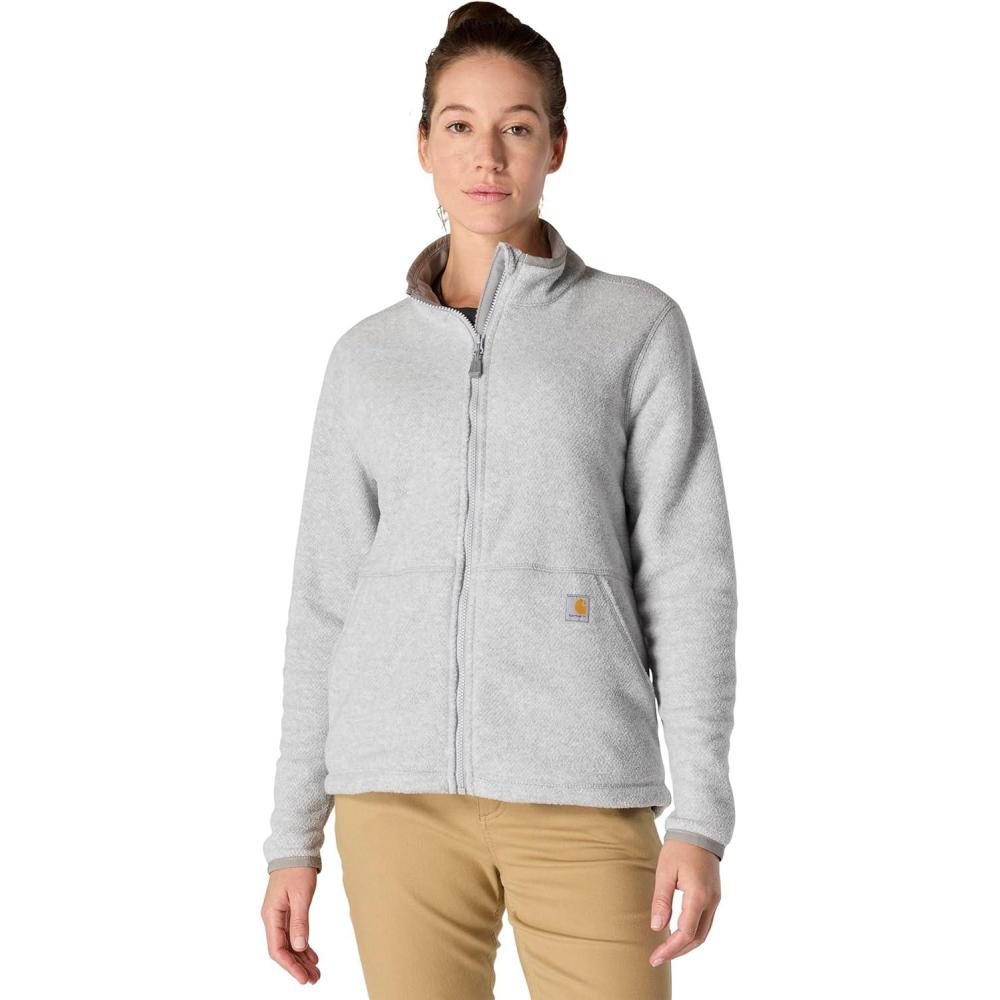 imageCarhartt Womens FullZip Relaxed Fit Fleece JacketHeather Grey
