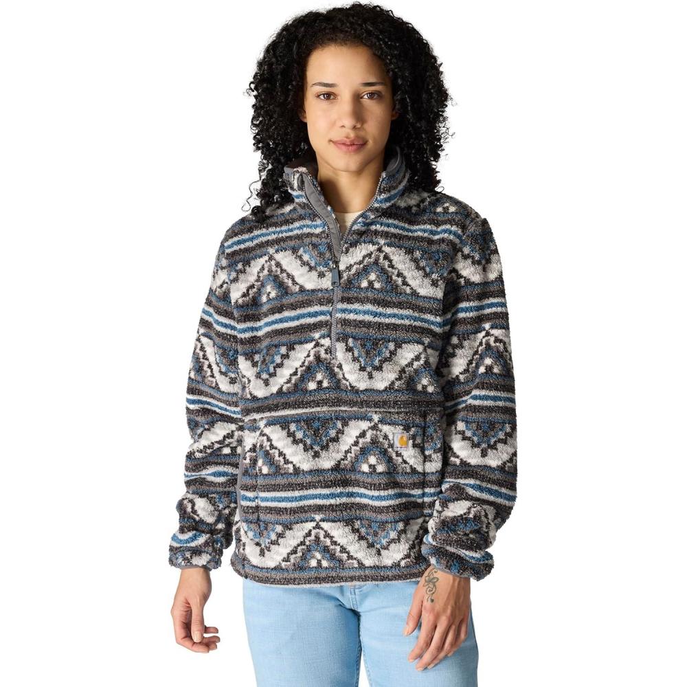 imageCarhartt Womens Loose Fit Fleece PulloverB Yellowtail Mountain Print Shadow