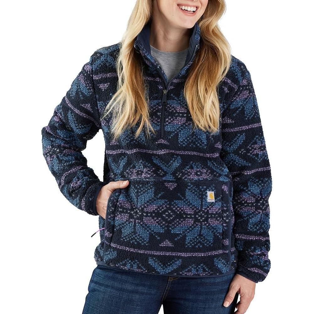 imageCarhartt Womens Loose Fit Fleece PulloverNavy Fairisle